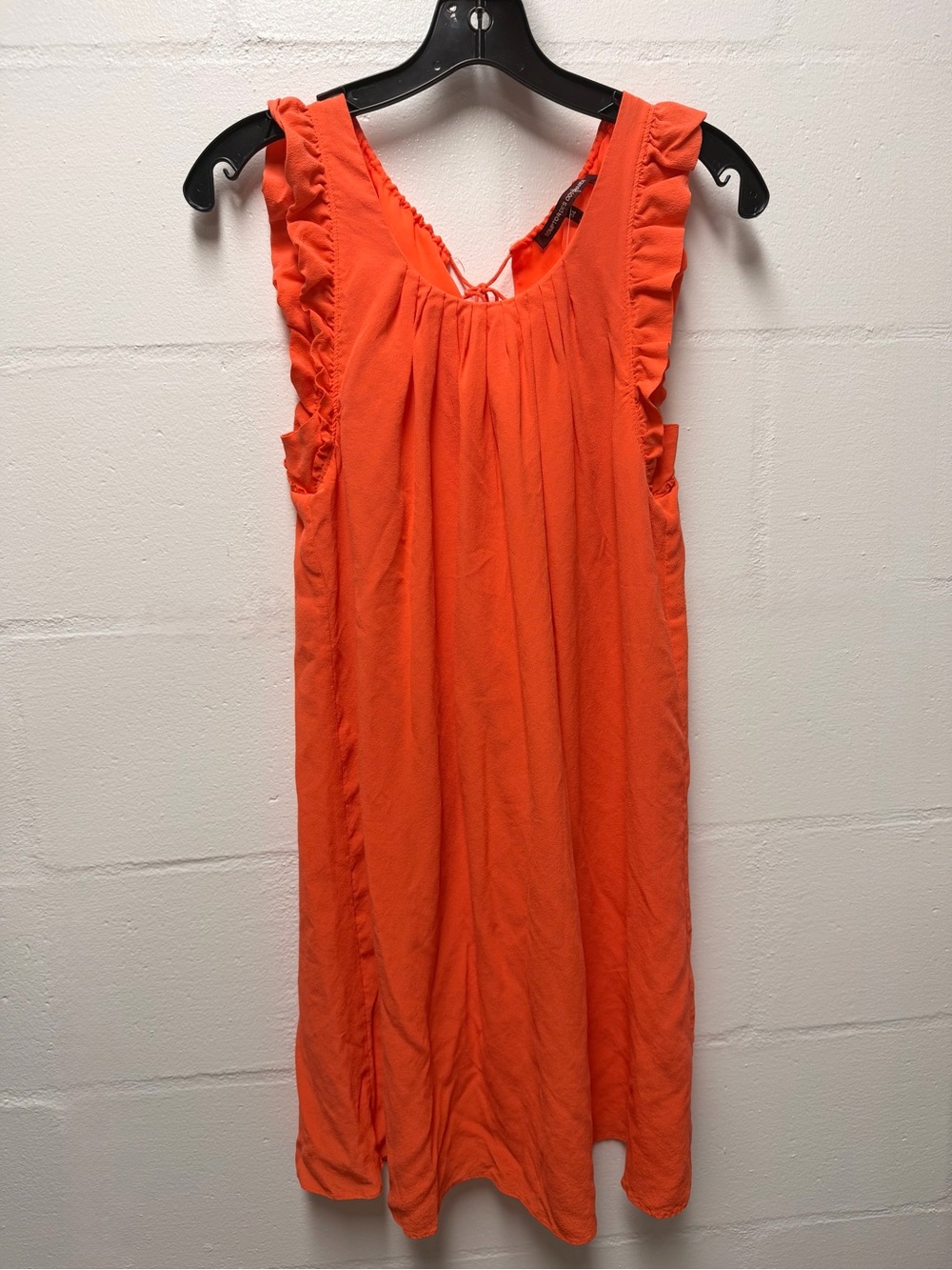 Comptoir Des Cotonniers Orange Sleeveless Ruffle-Neck Shift